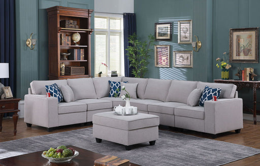 Cooper - Sectional Sofa With Ottomans And Cupholder - R&R Furniture Gallery (Fountain Valley, CA)