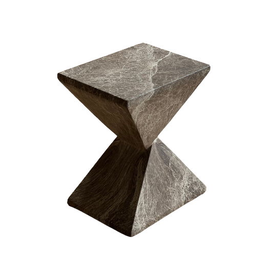 Adler - Outdoor Concrete Accent Table - Brown/Ivory - R&R Furniture Gallery (Fountain Valley, CA)