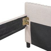 DreamHaus upholstered storage daybed with two drawers and wood slat support, ideal for modern bedroom organization.