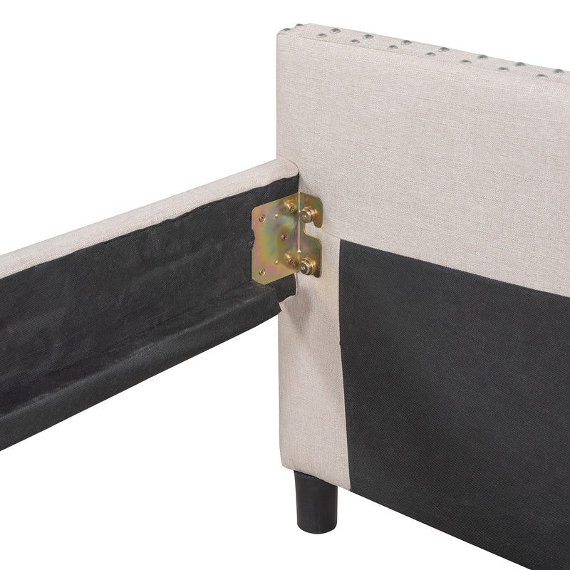 DreamHaus upholstered storage daybed with two drawers and wood slat support, ideal for modern bedroom organization.