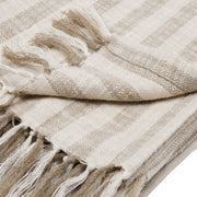 Classic Home Linna 50x70-inch ivory and natural throw blanket, soft and cozy with a textured woven pattern.