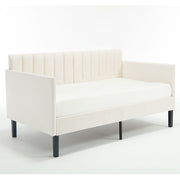 Elena - Boucle Upholstered Daybed, Ribbed Tufted Backrest - R&R Furniture Gallery (Fountain Valley, CA)