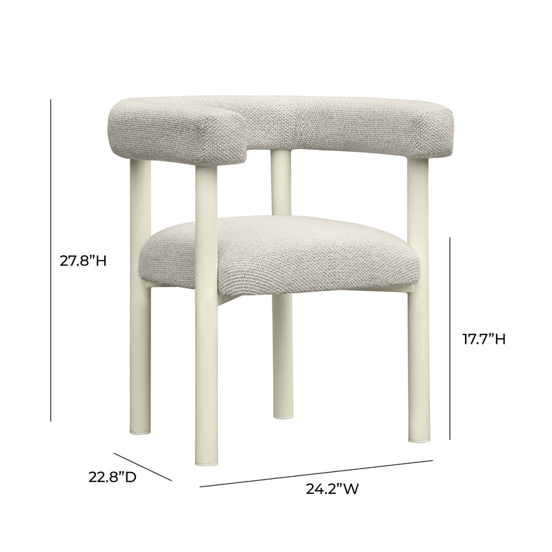 Jackie - Outdoor Textured Dining Chair - Cream - R&R Furniture Gallery (Fountain Valley, CA)