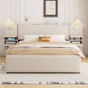 Upholstered Platform Bed With Reading Lights, Drawers, Trundle And Shelves - R&R Furniture Gallery (Fountain Valley, CA)