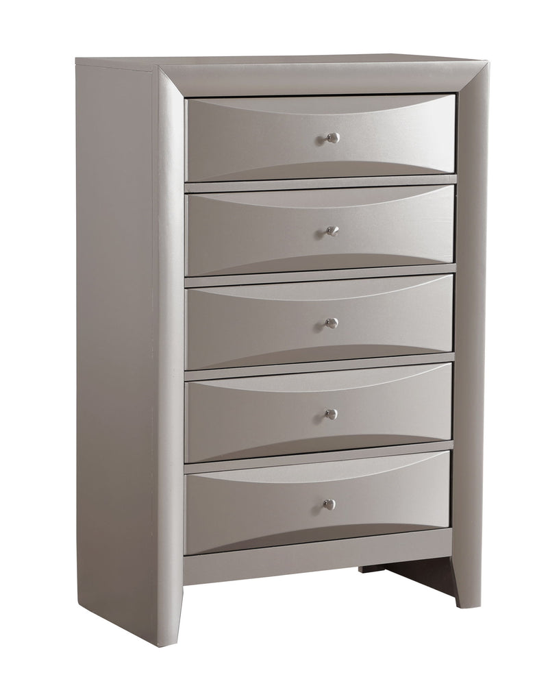 Glory Furniture Marilla accent chest with wooden finish, featuring four drawers and decorative hardware for stylish storage.