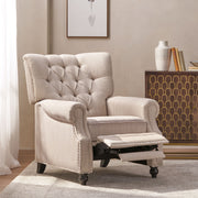 Contemporary Welch tufted pushback recliner by Noble House with plush cushioning and a modern design, shown in a living room setting.