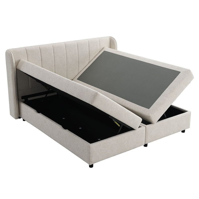 Adonia - Queen Bed With Storage - Beige - R&R Furniture Gallery (Fountain Valley, CA)