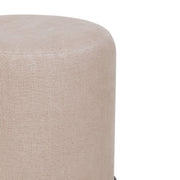 TOV Furniture Como Burl and Cotton Jute Accent Stool in peach with woven design and wooden legs, stylish home decor piece.