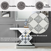 Noralie - 47" X 14" Console Table - Mirrored & Faux Diamonds - R&R Furniture Gallery (Fountain Valley, CA)