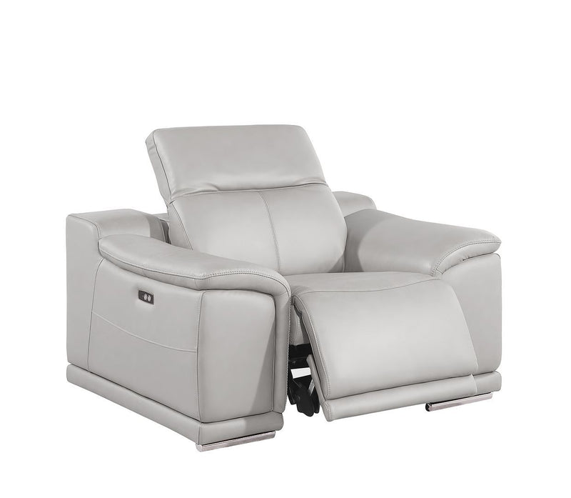 2679 - Power Reclining Sofa, Loveseat & Chair Set In Genuine Leather (5 Recliners)