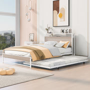 Platform Bed Frame With Trundle, USB Ports And Slat Support, No Box Spring Needed - R&R Furniture Gallery (Fountain Valley, CA)