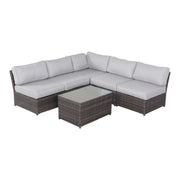 Comfortable Modern Patio Rattan Sectional Set With Cushions - R&R Furniture Gallery (Fountain Valley, CA)