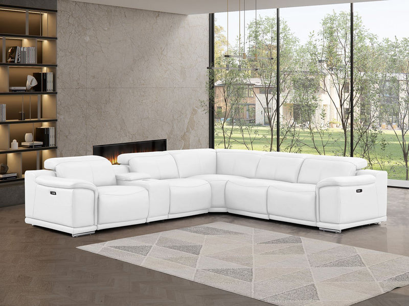 2679 - 6-Piece L-Shaped Power Reclining Sectional In Genuine Leather (3 Recliners) - R&R Furniture Gallery (Fountain Valley, CA)
