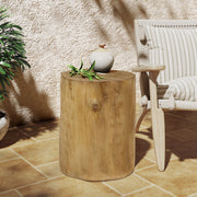 Hand Painted Wood Stump Style Outdoor Side Table - Light Brown - R&R Furniture Gallery (Fountain Valley, CA)