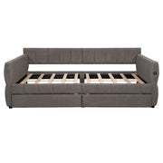 Upholstered Platform Bed With USB Charging - R&R Furniture Gallery (Fountain Valley, CA)