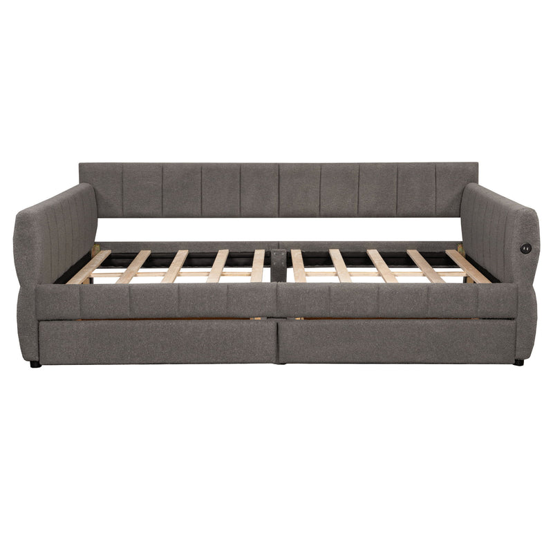 Upholstered Platform Bed With USB Charging - R&R Furniture Gallery (Fountain Valley, CA)