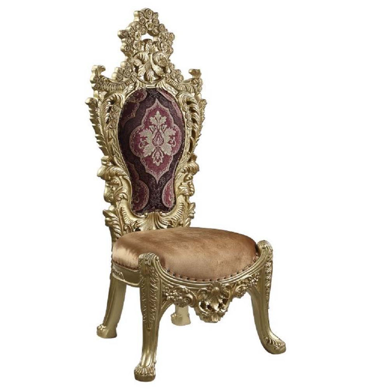 Bernadette - Side Chair (Set of 2) - Pattern Fabric & Gold - R&R Furniture Gallery (Fountain Valley, CA)