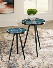 Clairbelle - Accent Table (Set of 2) - Teal - R&R Furniture Gallery (Fountain Valley, CA)
