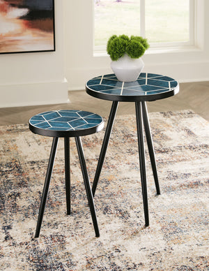 Clairbelle - Accent Table (Set of 2) - Teal - R&R Furniture Gallery (Fountain Valley, CA)