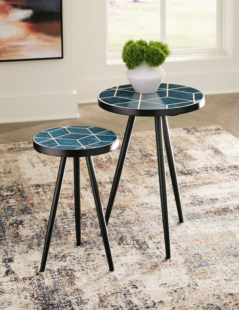 Clairbelle - Accent Table (Set of 2) - Teal - R&R Furniture Gallery (Fountain Valley, CA)
