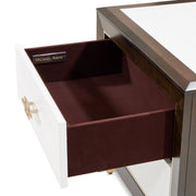 Belmont Place - Nightstand - White / Dark Brown - R&R Furniture Gallery (Fountain Valley, CA)