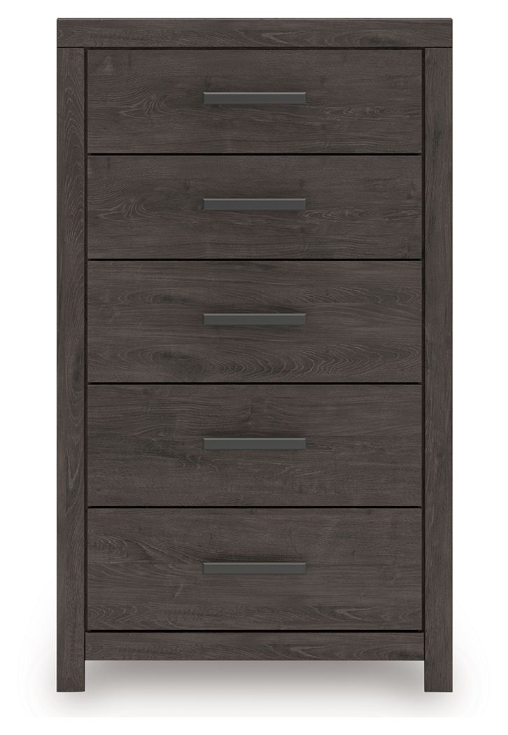 Prendonea - Five Drawer Chest - Charcoal - R&R Furniture Gallery (Fountain Valley, CA)