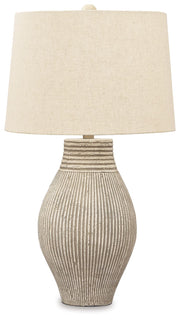 Layal - Paper Table Lamp  - Beige - R&R Furniture Gallery (Fountain Valley, CA)