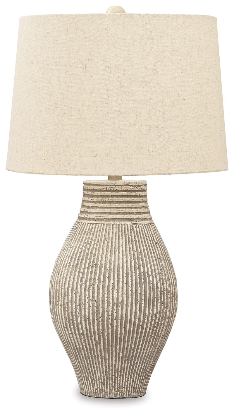 Layal - Paper Table Lamp  - Beige - R&R Furniture Gallery (Fountain Valley, CA)