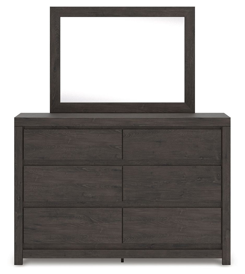 Fraluna - Dresser And Mirror - Charcoal - R&R Furniture Gallery (Fountain Valley, CA)