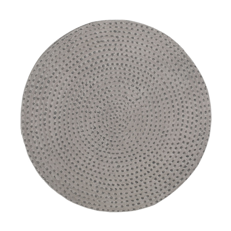 Outdoor lightweight concrete side table by Noble House with a natural finish, suitable for patio or garden use.
