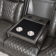 Taddeo - Power Motion Sofa With Power Headrest, USB, Wireless Charger, LED & Reading Light - Dark Gray - R&R Furniture Gallery (Fountain Valley, CA)