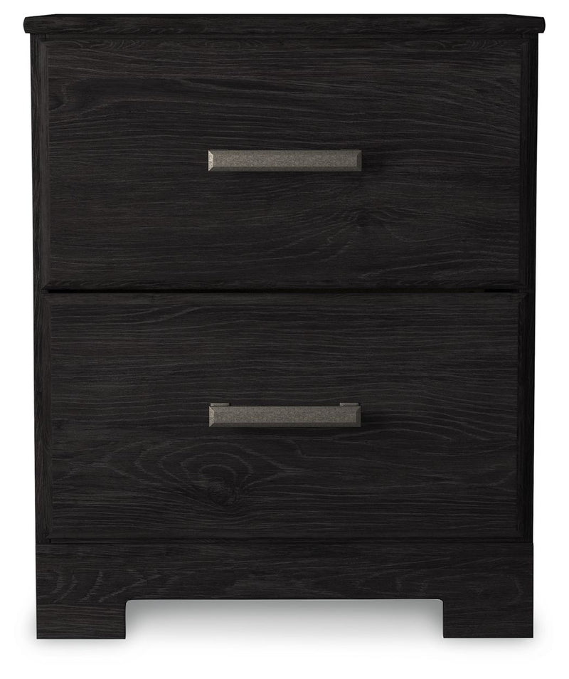 Belachime - Two Drawer Night Stand - Charcoal - R&R Furniture Gallery (Fountain Valley, CA)