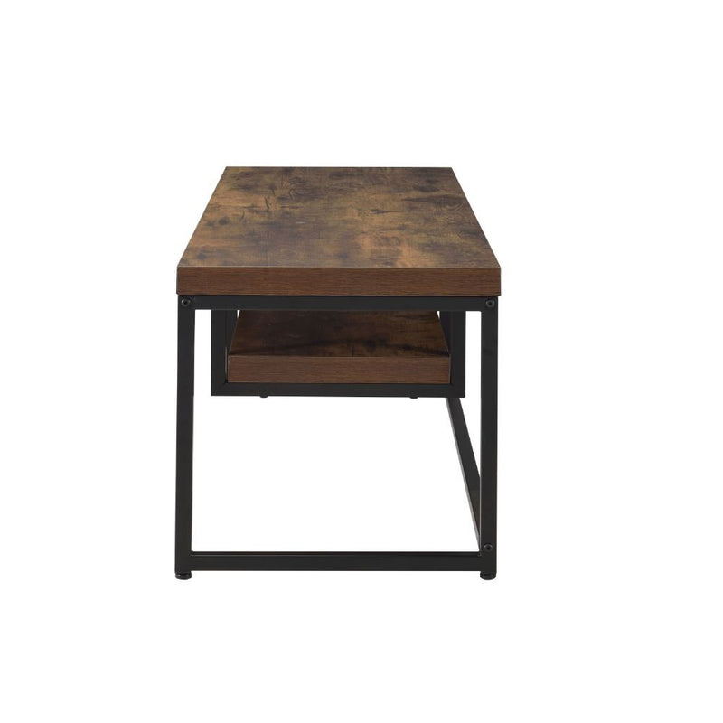 Bob - TV Stand - Weathered Oak & Black Metal - R&R Furniture Gallery (Fountain Valley, CA)
