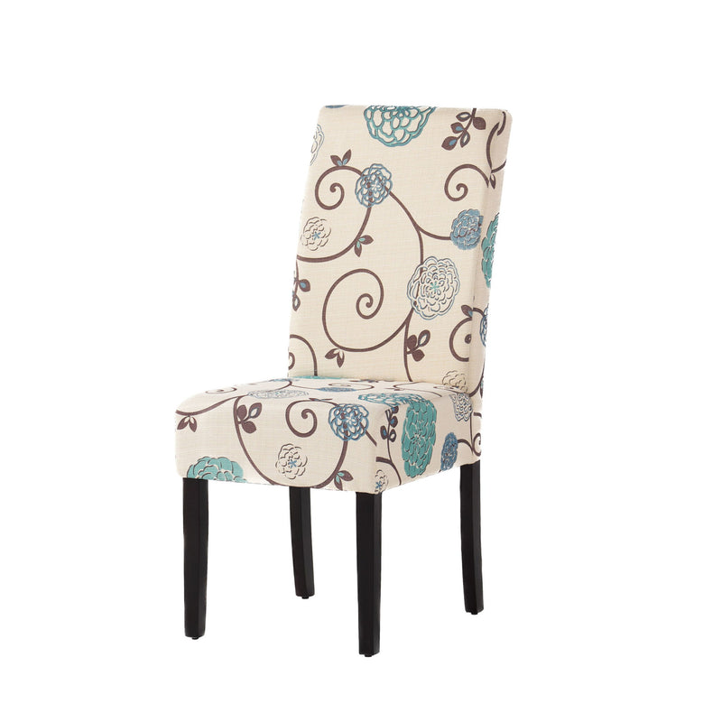 Contemporary Dining Chair Set With Rubberwood Legs - White / Blue - R&R Furniture Gallery (Fountain Valley, CA)