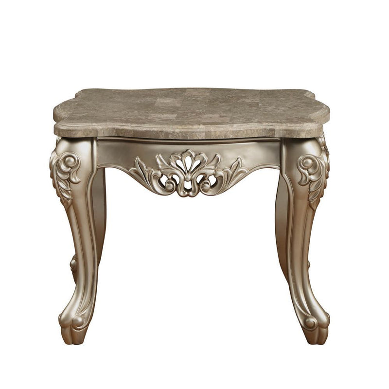 Ranita - End Table - Marble Top & Champagne - R&R Furniture Gallery (Fountain Valley, CA)
