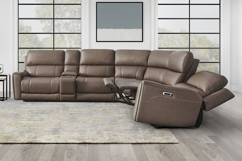 Hancock - Zero Gravity Power Reclining Sectional With Power Adjustable Headrests - R&R Furniture Gallery (Fountain Valley, CA)