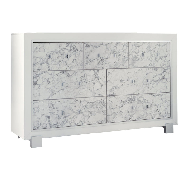Skye - Marble Dresser - White - R&R Furniture Gallery (Fountain Valley, CA)