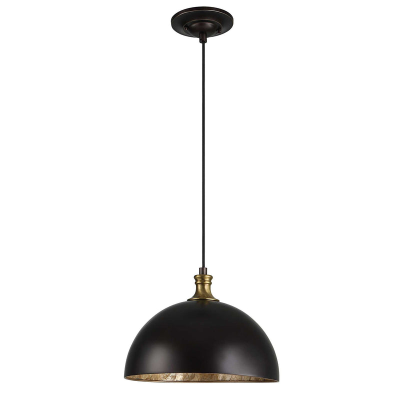 Uttermost Placuna bronze 1-light pendant lighting fixture with a sleek, modern design and a bronze finish.