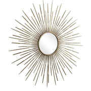 Gold Rays Starburst Mirror wall decor by Uttermost with a sunburst design and a shiny gold finish.