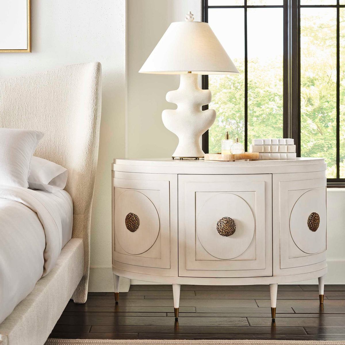 Frosted Leaf - Table Lamp - White