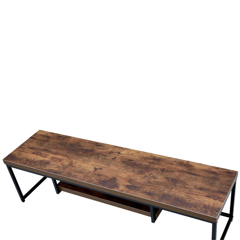 Bob - 16" TV Stand - Weathered Oak & Black Metal - R&R Furniture Gallery (Fountain Valley, CA)