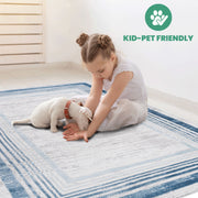 Marfi - 6' X 9' Bordered Area Rug - Blue / Ivory - R&R Furniture Gallery (Fountain Valley, CA)