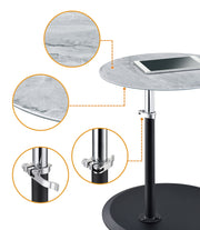 Orbit - 15.5" End Table With Height Adjustable Marble Textured Top - R&R Furniture Gallery (Fountain Valley, CA)