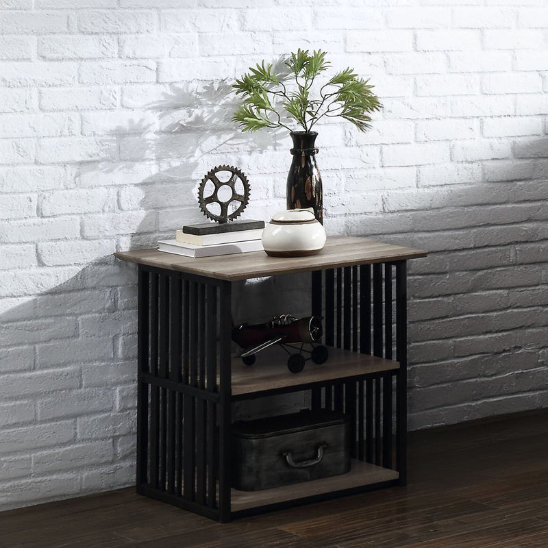 Zudora - Nightstand - Antique Oak & Black - R&R Furniture Gallery (Fountain Valley, CA)
