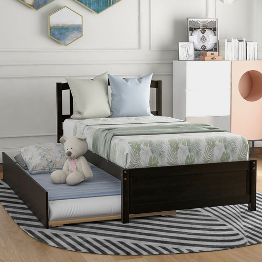 Platform Bed Wood Bed Frame With Trundle - R&R Furniture Gallery (Fountain Valley, CA)