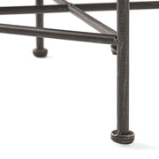 Outdoor Square Side Table With X Shaped Iron Frame - Black - R&R Furniture Gallery (Fountain Valley, CA)