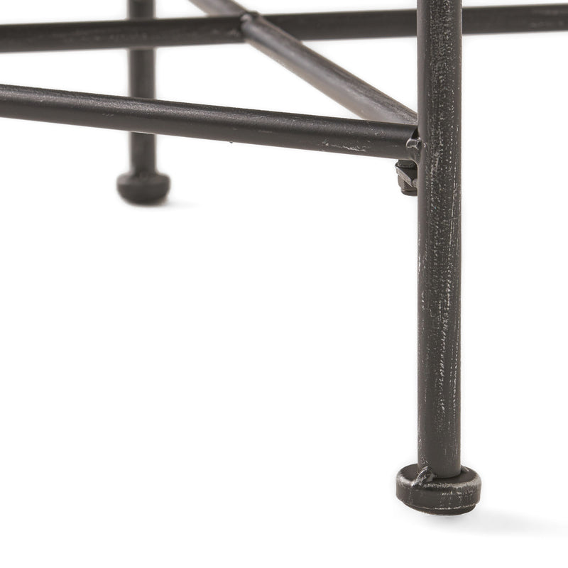 Outdoor Square Side Table With X Shaped Iron Frame - Black - R&R Furniture Gallery (Fountain Valley, CA)