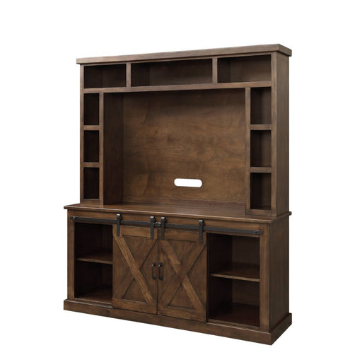 Aksel - Entertainment Center (Include 91617Fir) - Walnut - R&R Furniture Gallery (Fountain Valley, CA)