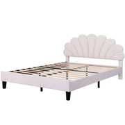 Upholstered Platform Bed With Flower Pattern Headboard - R&R Furniture Gallery (Fountain Valley, CA)