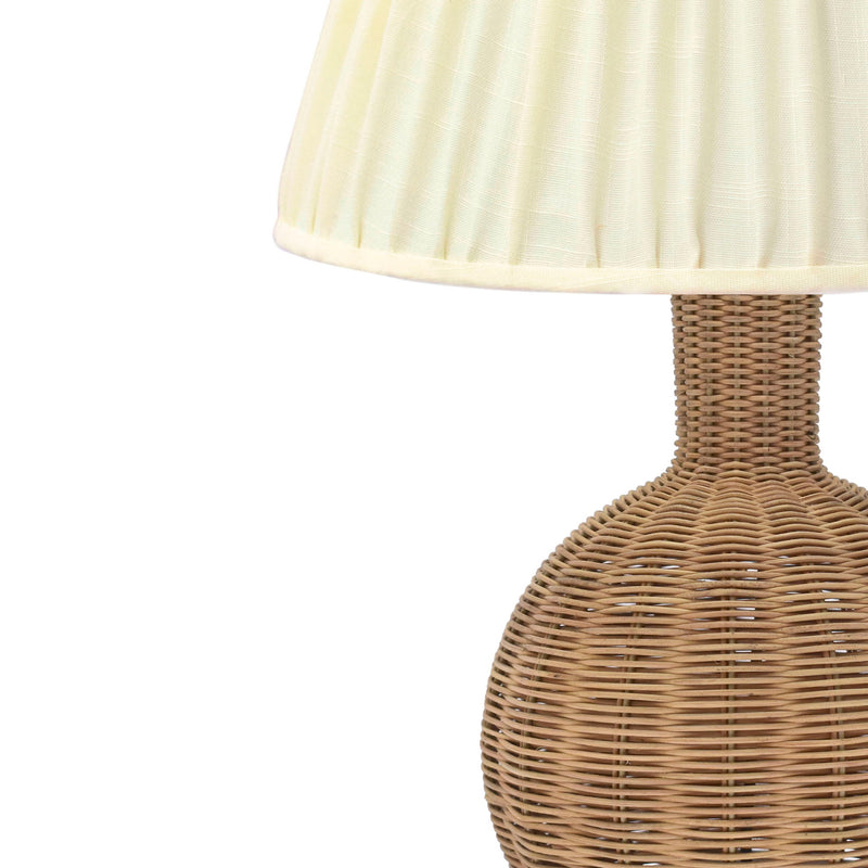 Pallora - Rattan Table Lamp - Cream & Natural - R&R Furniture Gallery (Fountain Valley, CA)